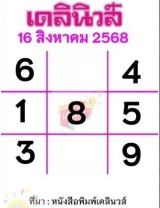 หวยเดลินิวส์ 16/8/68