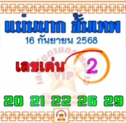 หวยแม่นมากขั้นเทพ 16/9/68
